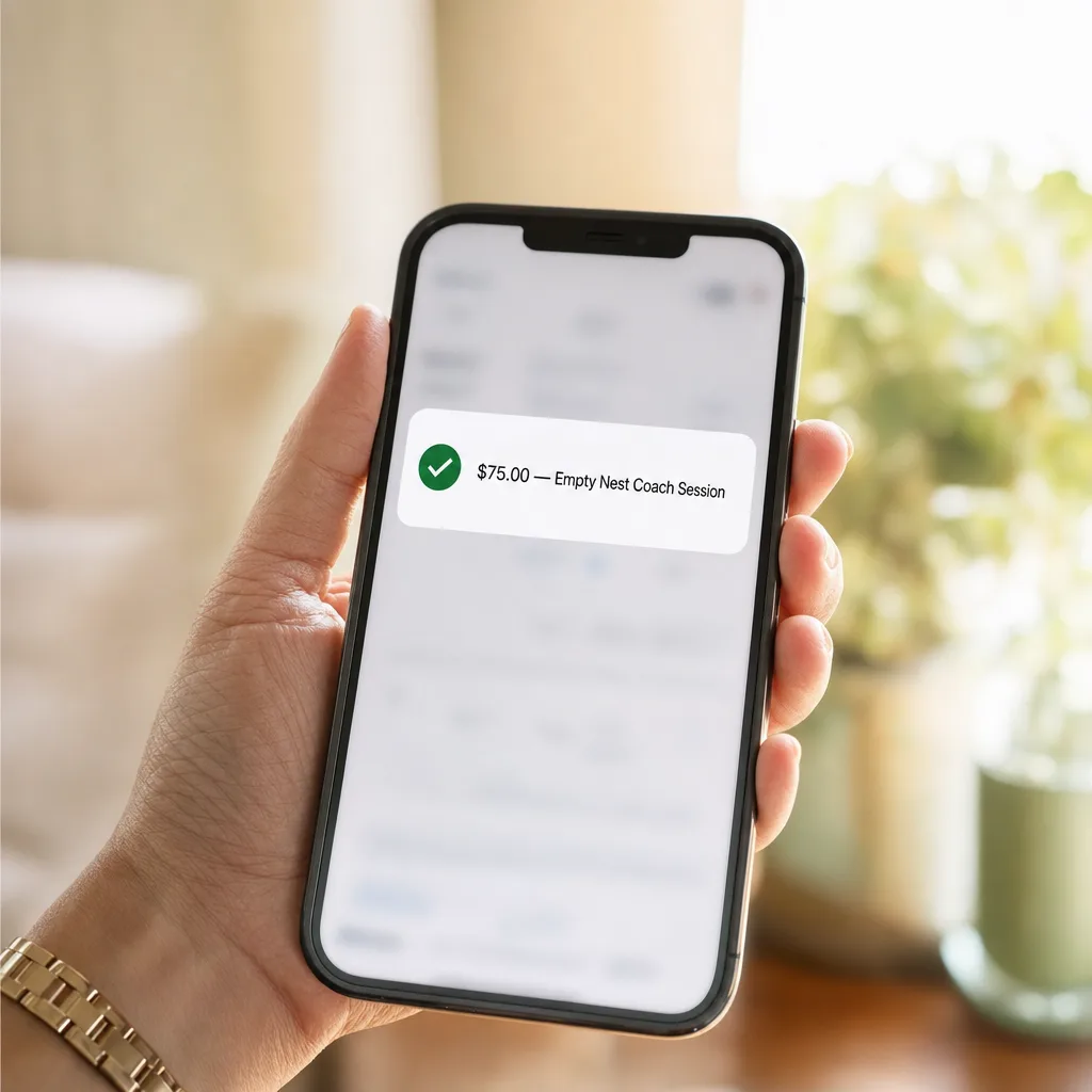 Your first paid session: payment received on the reader's phone